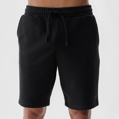 Spodenki dresowe męskie 4F 4FWMM00TSHOM543 – ciemne, regularny krój, dwie kieszenie, sznurek w pasie.