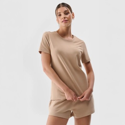 Koszulka damska 4F 4FWMM00TTSHF2356 – bawełniana, krótki rękaw, regularny krój, okrągły dekolt.