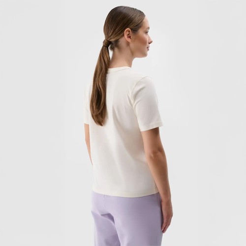 Koszulka damska 4F 4FWSS25TTSHF1991 – regularny krój, bawełniana, krótki rękaw, okrągły dekolt.