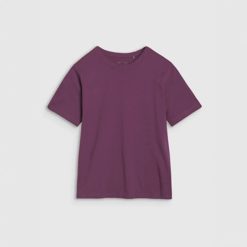 fioletowa Koszulka damska 4F 4FWSS25TTSHF1991 – regularny krój, bawełniana, krótki rękaw, okrągły dekolt.