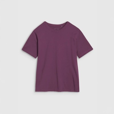 fioletowa Koszulka damska 4F 4FWSS25TTSHF1991 – regularny krój, bawełniana, krótki rękaw, okrągły dekolt.