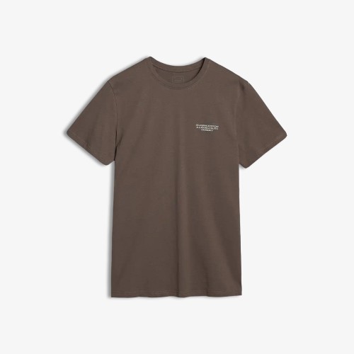 brązowa Koszulka męska 4F 4FWSS25TTSHM1974 – regularny krój, okrągły dekolt, bawełna, nadruk 4F.