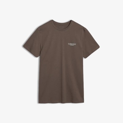 brązowa Koszulka męska 4F 4FWSS25TTSHM1974 – regularny krój, okrągły dekolt, bawełna, nadruk 4F.