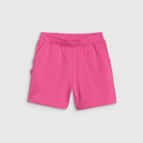 różowe Spodenki dziewczęce 4F – oversize, wysoki stan, miękka dzianina french terry.