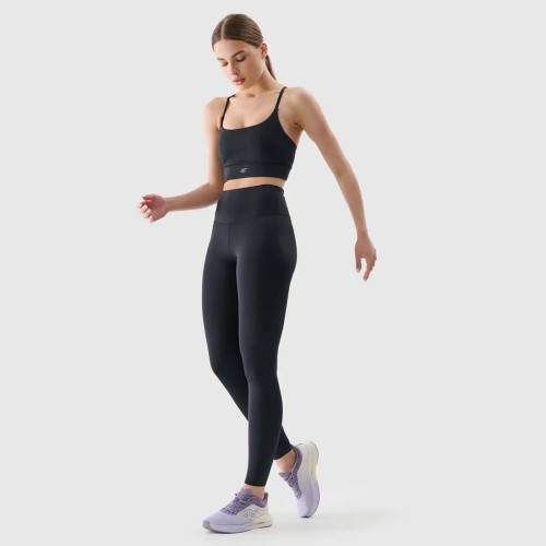 Damskie legginsy treningowe 4F z wysokim stanem i technologią 4FDry.