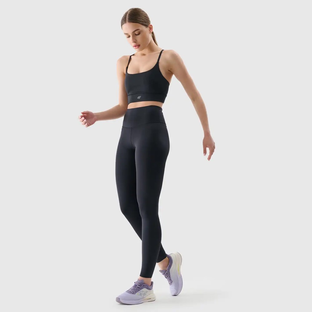 Damskie legginsy treningowe 4F z wysokim stanem i technologią 4FDry.