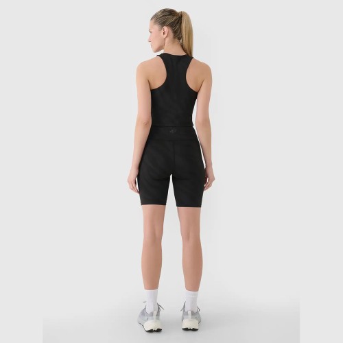 Krótkie legginsy kolarki damskie 4F z wysokim stanem i szybkoschnącym materiałem 4FDry.