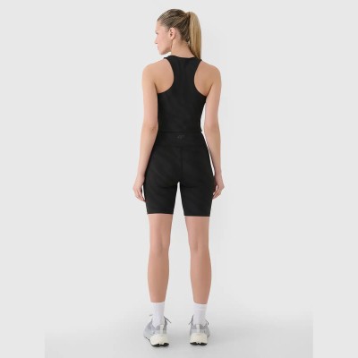 Krótkie legginsy kolarki damskie 4F z wysokim stanem i szybkoschnącym materiałem 4FDry.